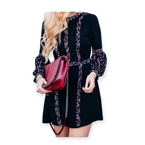 Rahi Cali Black Embroidered Mini Dress,  size M - Picture 3 of 14